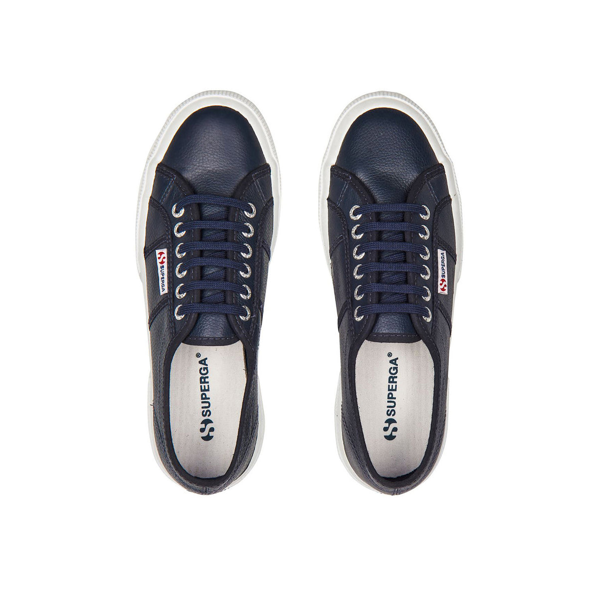 Blue Navy - Side - Superga Unisex Adult 2750 Efglu Leather Trainers