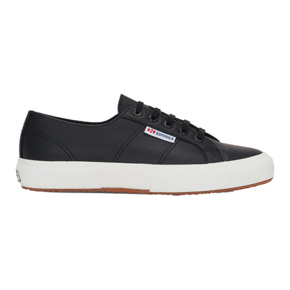 Black-Avorio - Front - Superga Unisex Adult 2750 Nappa Leather Trainers
