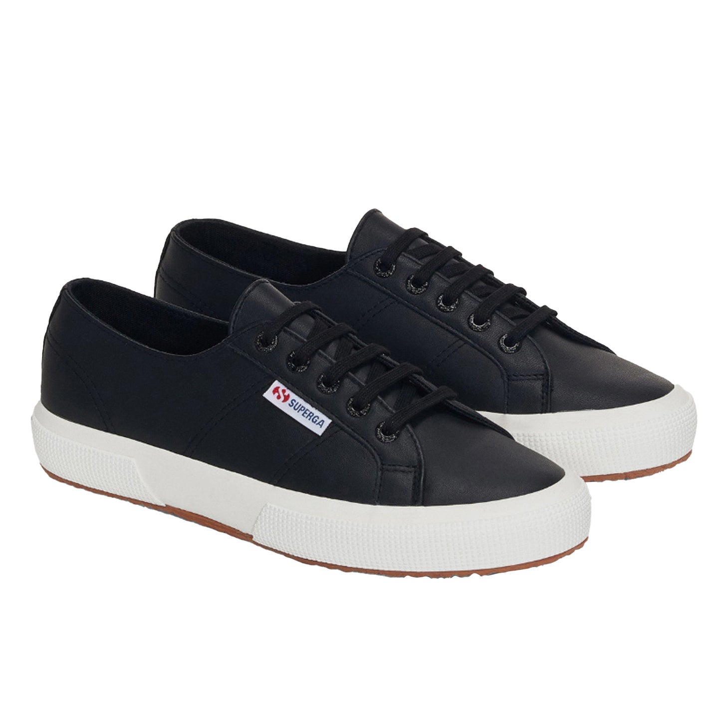 Black-Avorio - Back - Superga Unisex Adult 2750 Nappa Leather Trainers