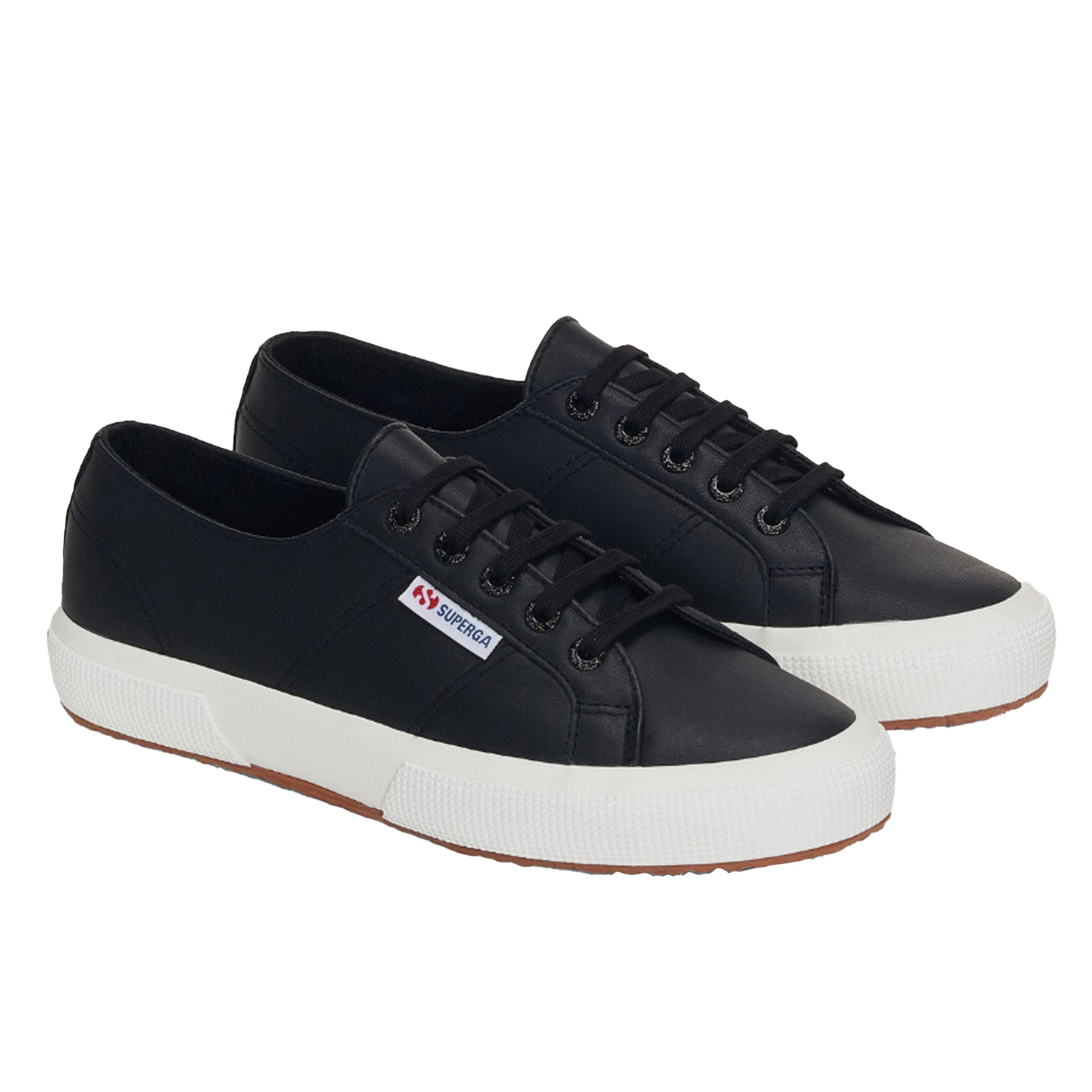 Black-Avorio - Back - Superga Unisex Adult 2750 Nappa Leather Trainers