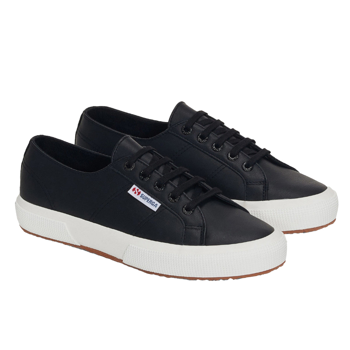 Black-Avorio - Back - Superga Unisex Adult 2750 Nappa Leather Trainers