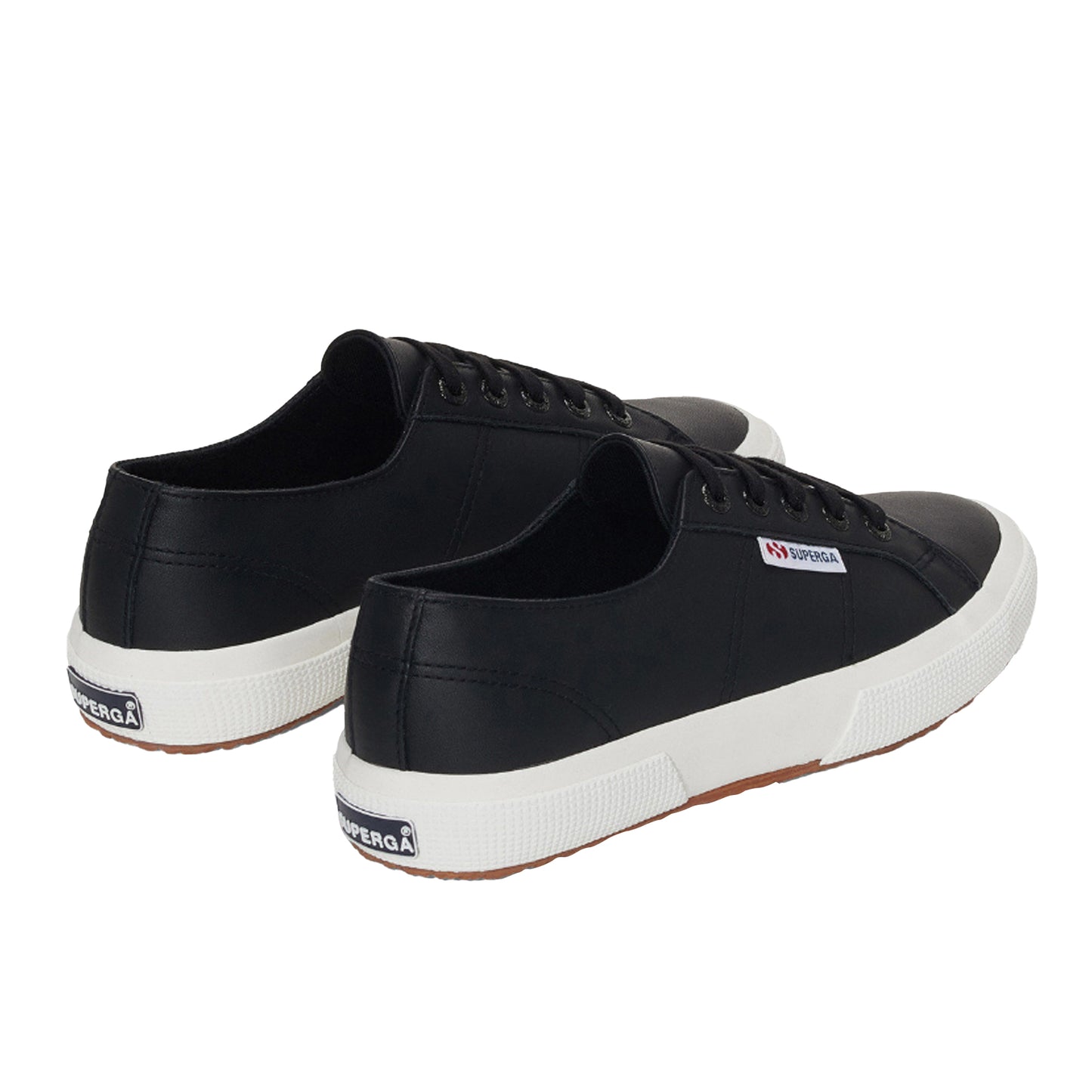Black-Avorio - Side - Superga Unisex Adult 2750 Nappa Leather Trainers