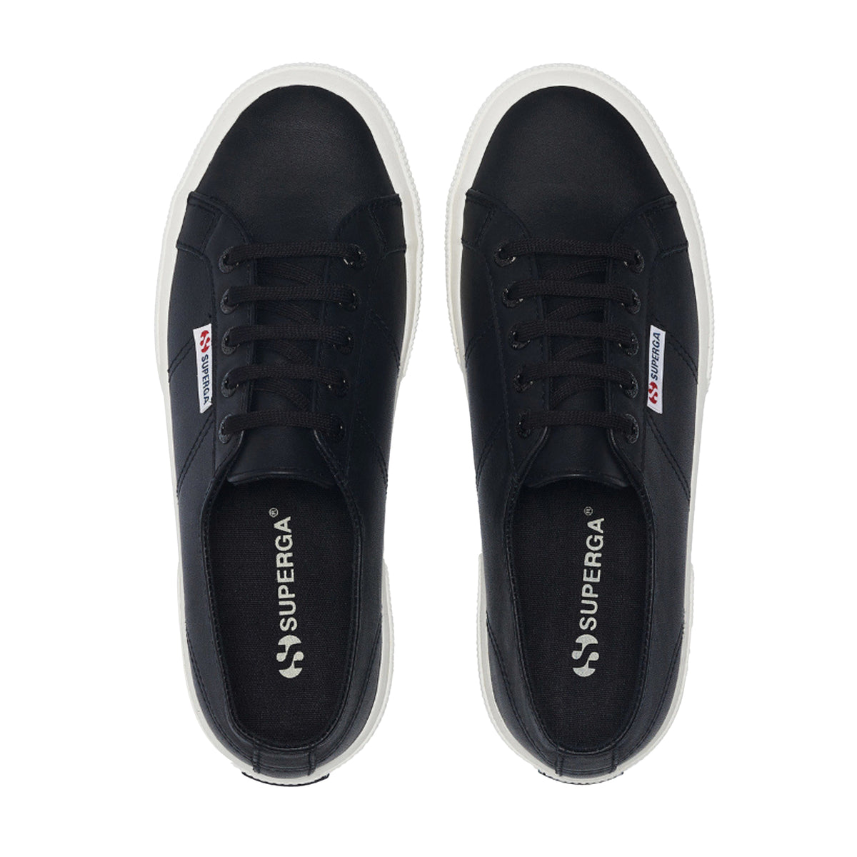 Black-Avorio - Lifestyle - Superga Unisex Adult 2750 Nappa Leather Trainers