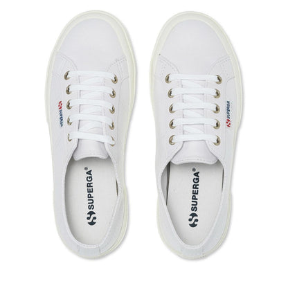 Optical White-Avorio - Side - Superga Unisex Adult 2750 Nappa Leather Trainers