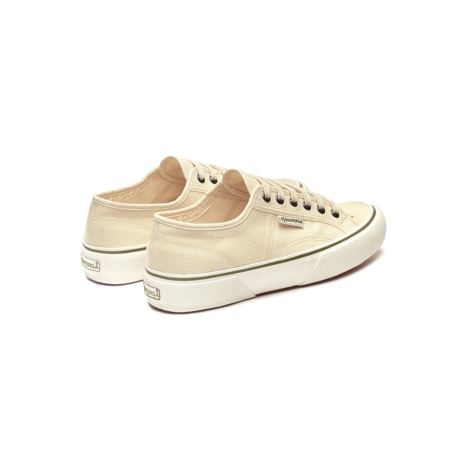 Beige Light Eggshell-Avorio - Back - Superga Unisex Adult 2490 Bold Lace Up Trainers