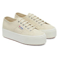 Beige Light Eggshell-Avorio - Front - Superga Womens-Ladies 2790 Linea Up Down Trainers