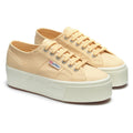 Light Yellow-Avorio - Front - Superga Womens-Ladies 2790 Linea Up Down Trainers