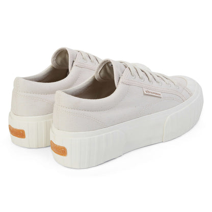 Dried Magenta Leaves - Back - Superga Womens-Ladies 2631 Striped Organic Cotton Platform Trainers