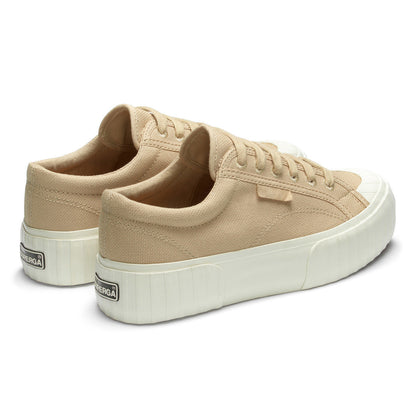 Magenta Terminalia - Back - Superga Womens-Ladies 2631 Striped Organic Cotton Platform Trainers