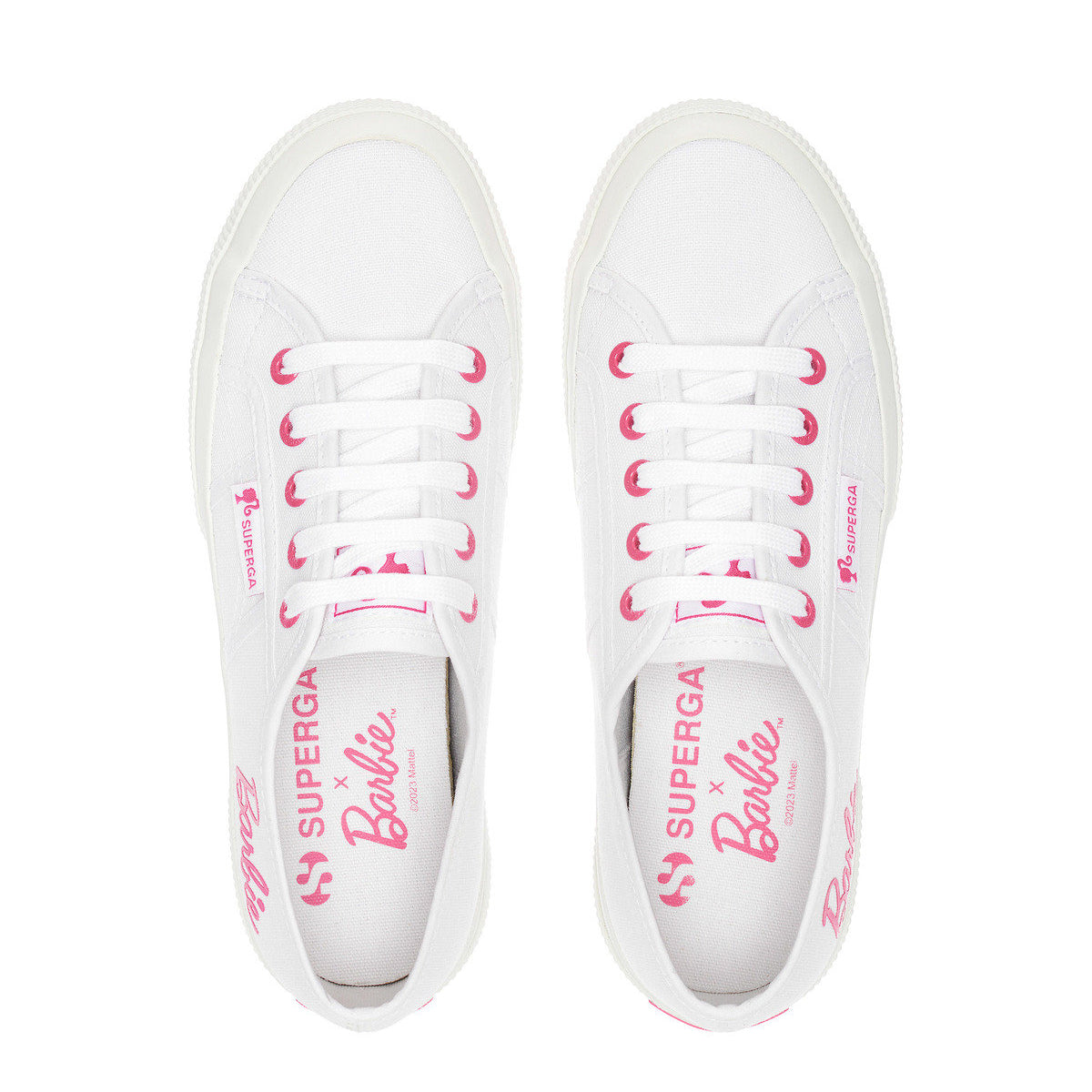 White-Pink - Lifestyle - Superga Womens-Ladies 2750 Barbie Terrycloth Trainers