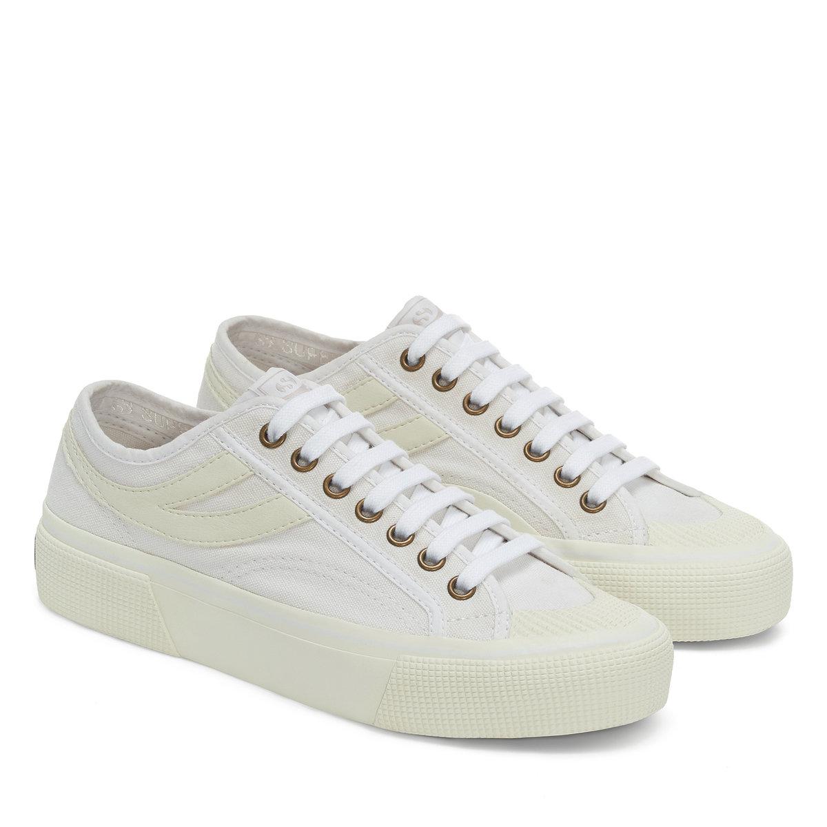 White-White Avorio - Front - Superga Mens 2750 Panatta 3.0 Trainers