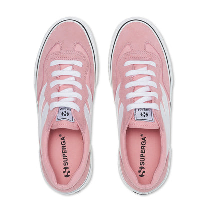 Pink-White - Lifestyle - Superga Womens-Ladies 3041 Revolley Colour Block Suede Platforms