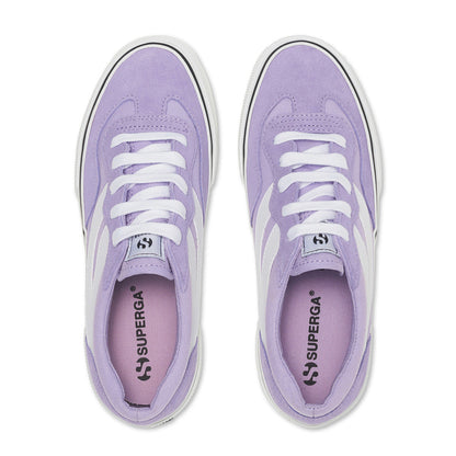 Violet Lilla-White - Lifestyle - Superga Womens-Ladies 3041 Revolley Colour Block Suede Platforms