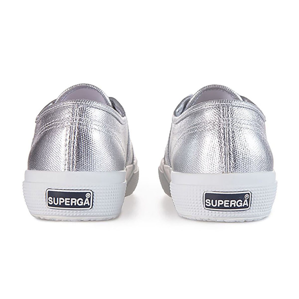 Grey Silver - Back - Superga Womens-Ladies 2750 Metallic Canvas Trainers