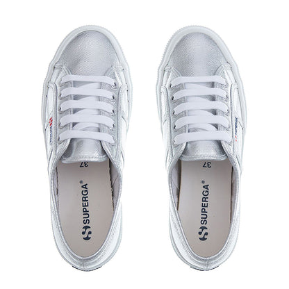 Grey Silver - Lifestyle - Superga Womens-Ladies 2750 Metallic Canvas Trainers