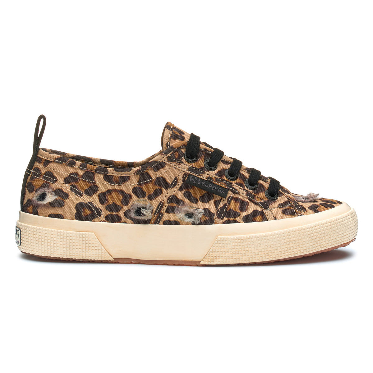 Brown-Black - Side - Superga Womens-Ladies 2750 Leopard Print Trainers