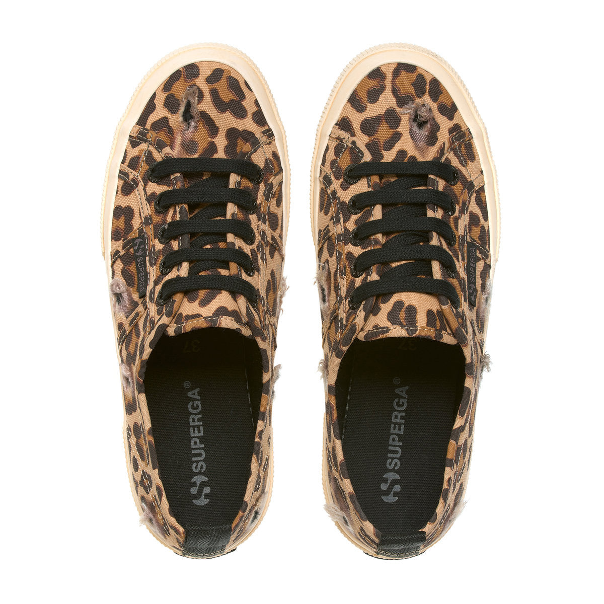 Brown-Black - Lifestyle - Superga Womens-Ladies 2750 Leopard Print Trainers