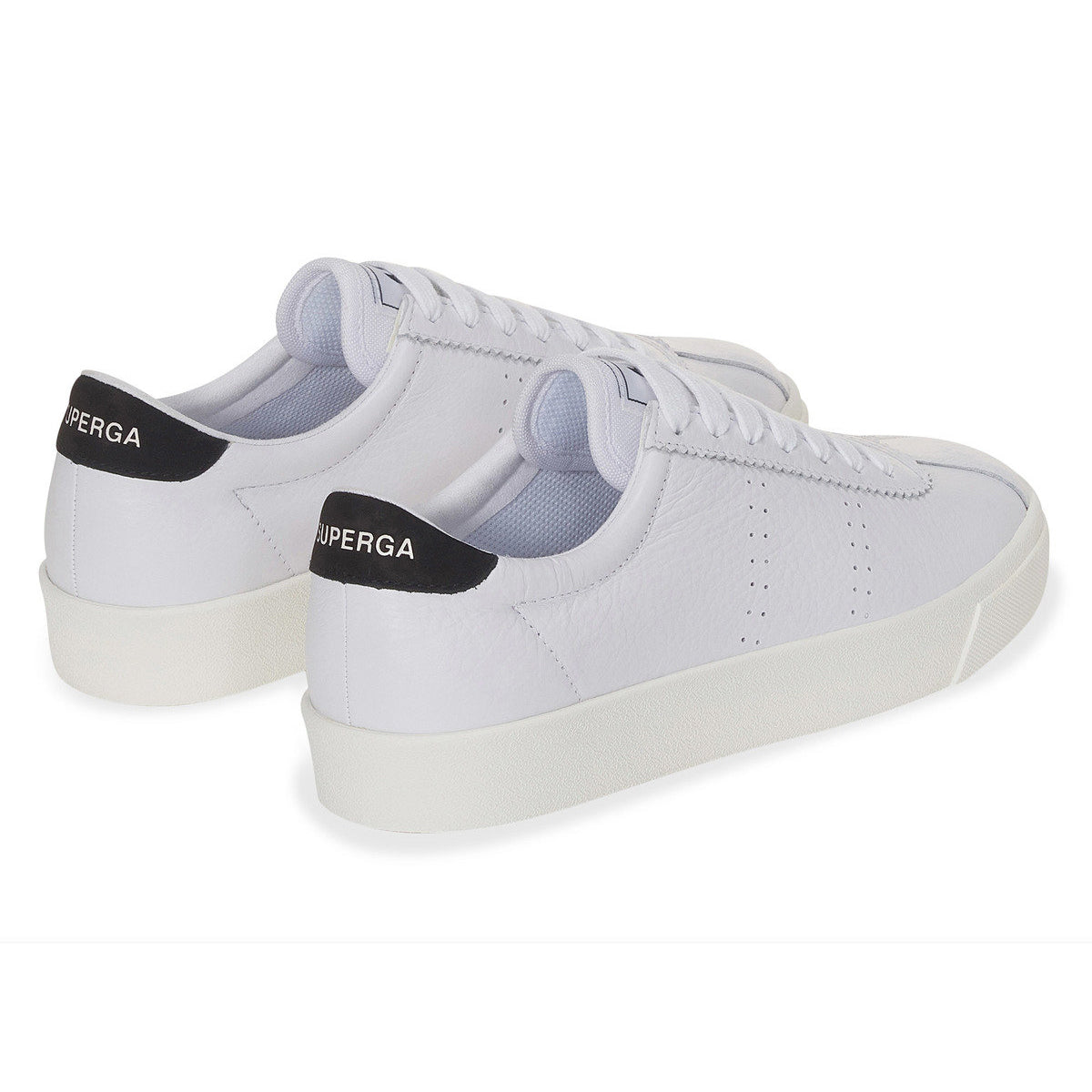 White-Bristol Black-Avorio - Back - Superga Unisex Adult 2843 Club S Leather Trainers