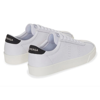 White-Bristol Black-Avorio - Back - Superga Unisex Adult 2843 Club S Leather Trainers