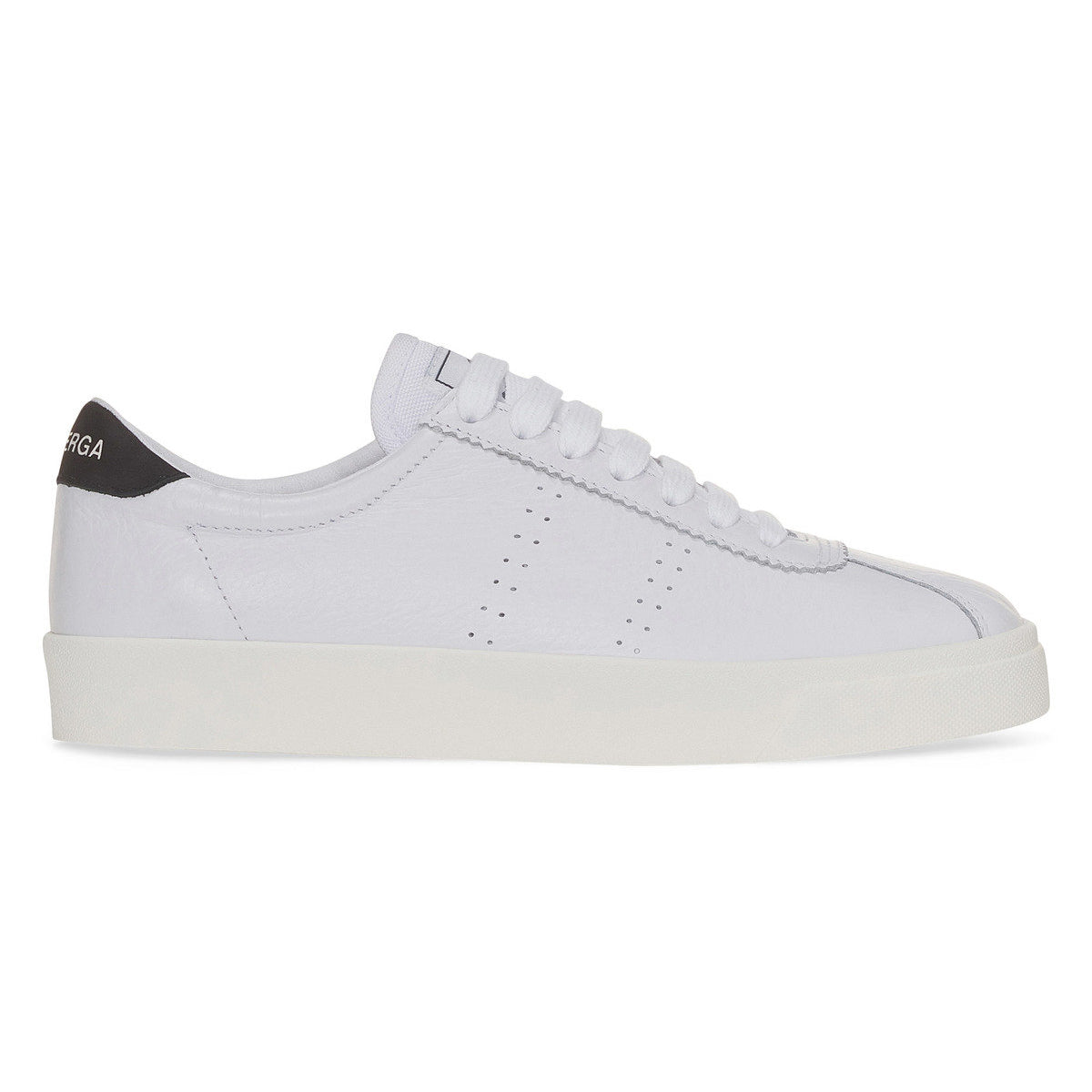 White-Bristol Black-Avorio - Side - Superga Unisex Adult 2843 Club S Leather Trainers