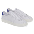 White-Royal Blue-Avorio - Front - Superga Unisex Adult 2843 Club S Leather Trainers