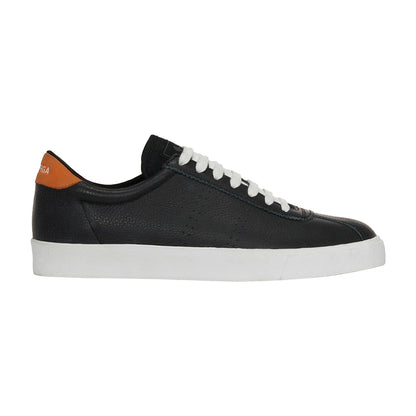 Black-Orange - Front - Superga Unisex Adult 2843 Club S Leather Trainers