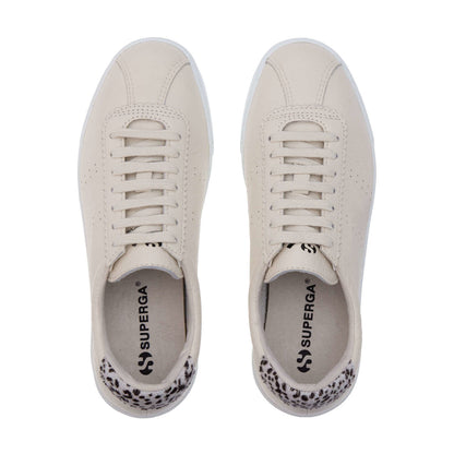 Beige Gesso - Lifestyle - Superga Womens-Ladies 2843 Club S Dalmatian Print Tumbled Leather Trainers
