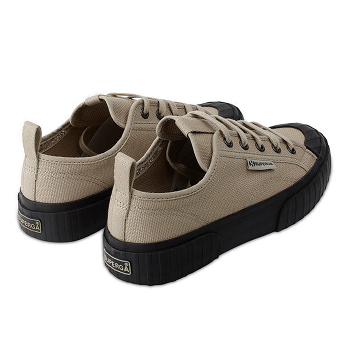 Fossil Grey-Bristol Black - Back - Superga Unisex Adult 2630 Stripe Trainers