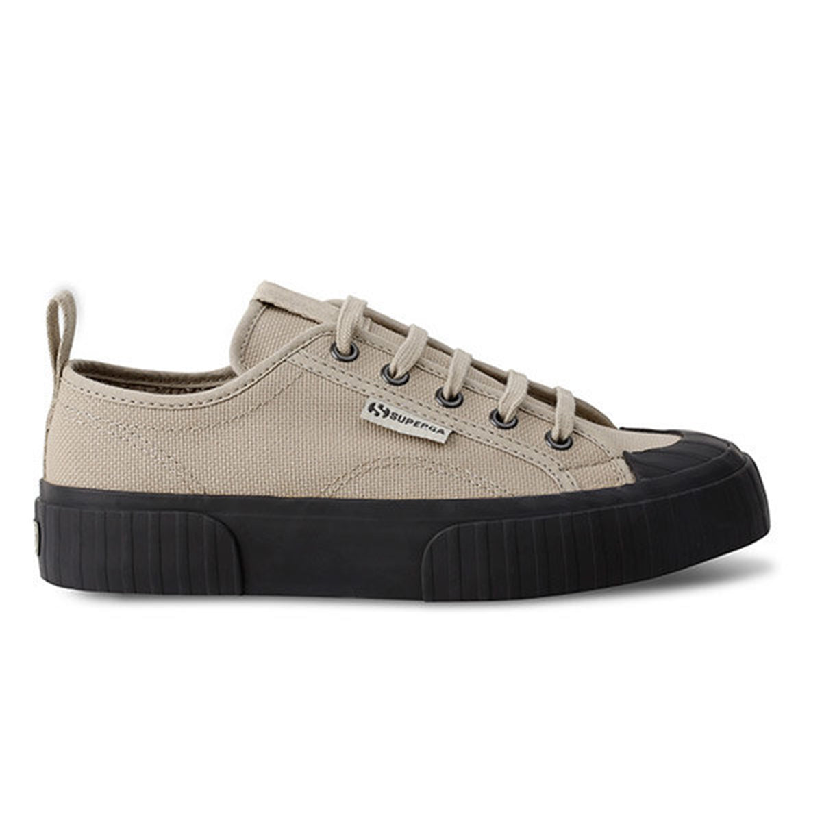 Fossil Grey-Bristol Black - Side - Superga Unisex Adult 2630 Stripe Trainers