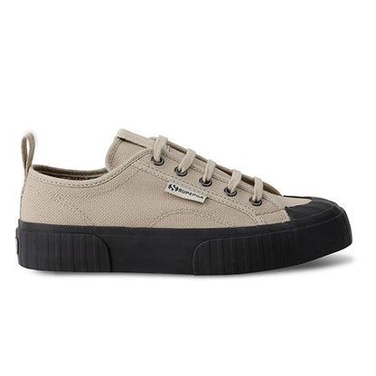 Fossil Grey-Bristol Black - Side - Superga Unisex Adult 2630 Stripe Trainers