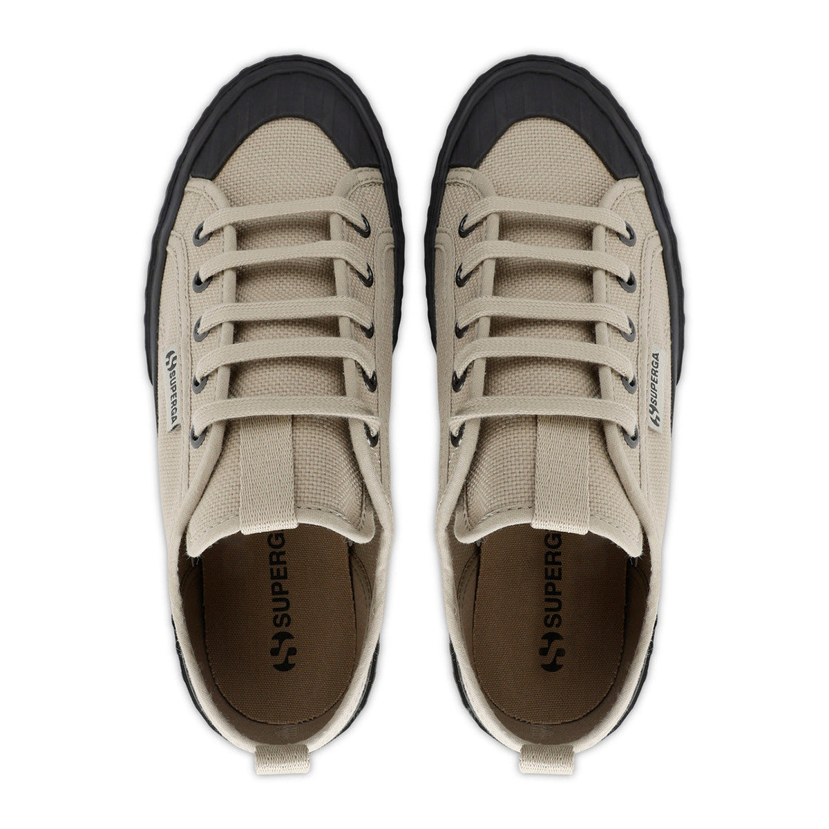 Fossil Grey-Bristol Black - Lifestyle - Superga Unisex Adult 2630 Stripe Trainers