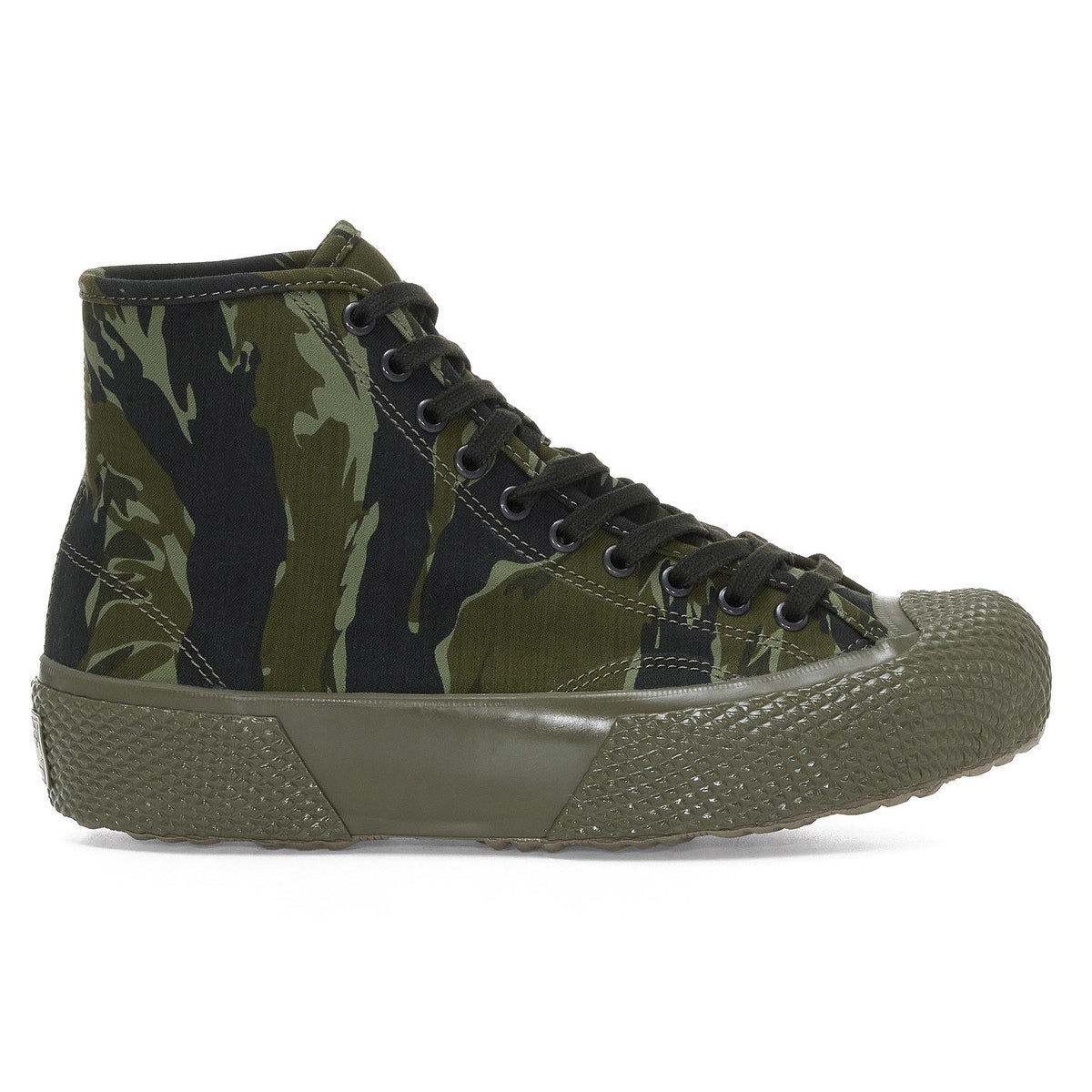 Camo Green-Black - Side - Superga Unisex Adult 2435 Tiger Stripe High Tops