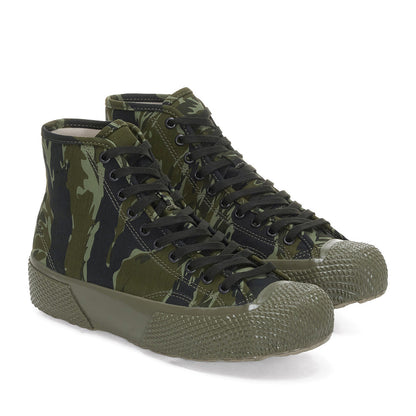 Camo Green-Black - Front - Superga Unisex Adult 2435 Tiger Stripe High Tops