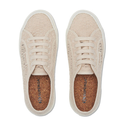 Raw Beige - Lifestyle - Superga Womens-Ladies 2750 Macramé Trainers