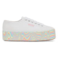 White-Multicoloured-Pastel - Side - Superga Womens-Ladies 2790 Liquified Trainers