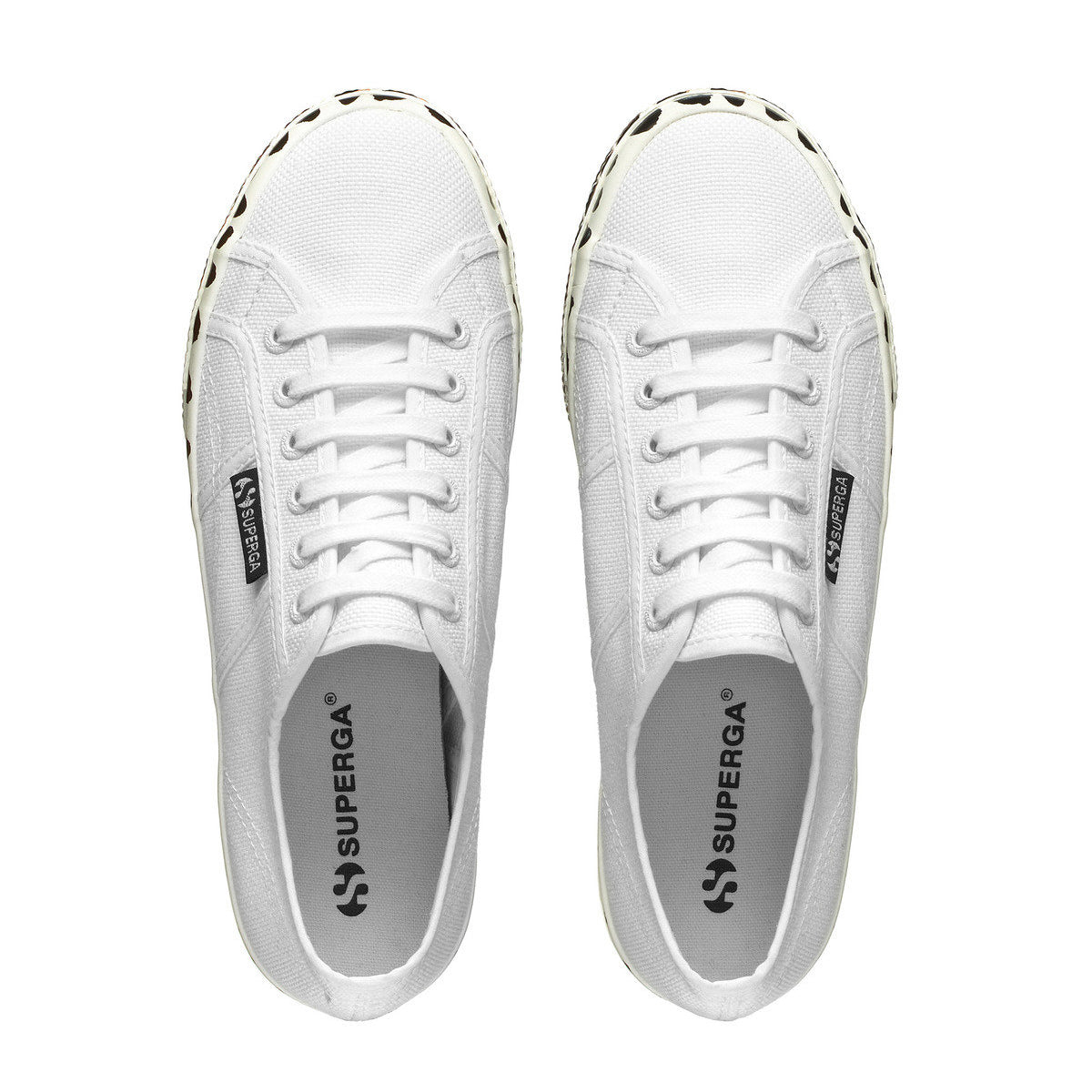 White Avorio-Light Beige - Lifestyle - Superga Womens-Ladies 2790 Leopard Print Trainers