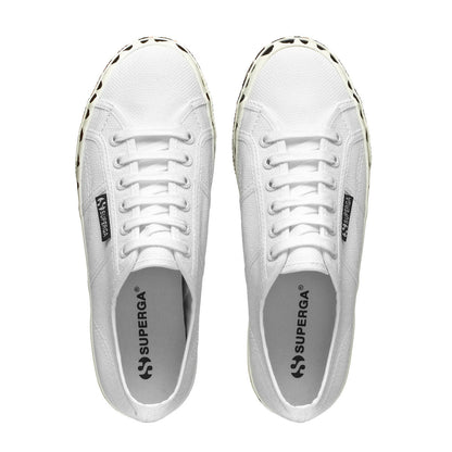 White Avorio-Light Beige - Lifestyle - Superga Womens-Ladies 2790 Leopard Print Trainers