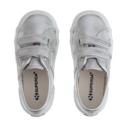 Grey Silver - Lifestyle - Superga Childrens-Kids 2750 Cotmetu Metal Effect Trainers