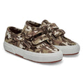 Raw Beige - Front - Superga Childrens-Kids 2750 Camo Ripstop Touch Fastening Trainers