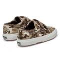 Raw Beige - Back - Superga Childrens-Kids 2750 Camo Ripstop Touch Fastening Trainers