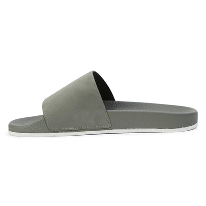 Safari Green-Beige Gesso - Back - Superga Womens-Ladies 1908 Butter Soft Leather Sliders