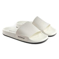 White Avorio-Brown Plum - Front - Superga Womens-Ladies 1908 Butter Soft Leather Sliders
