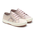 Pink Magenta Leaves - Front - Superga Childrens-Kids 2750 Organic Canvas Trainers