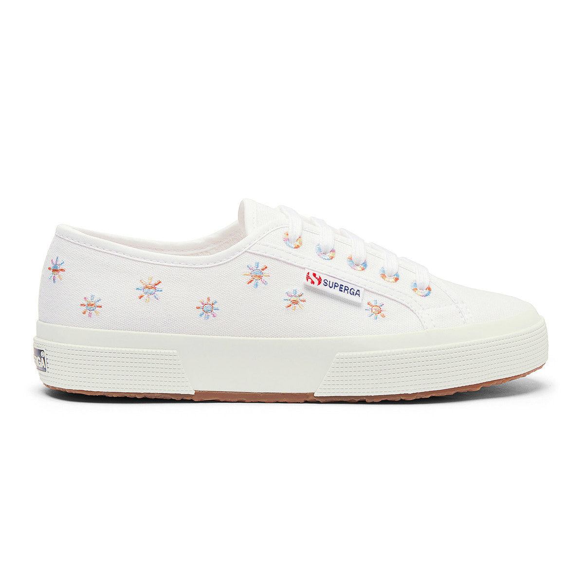 White-Multicoloured - Side - Superga Womens-Ladies 2750 Sun Embroidery Trainers