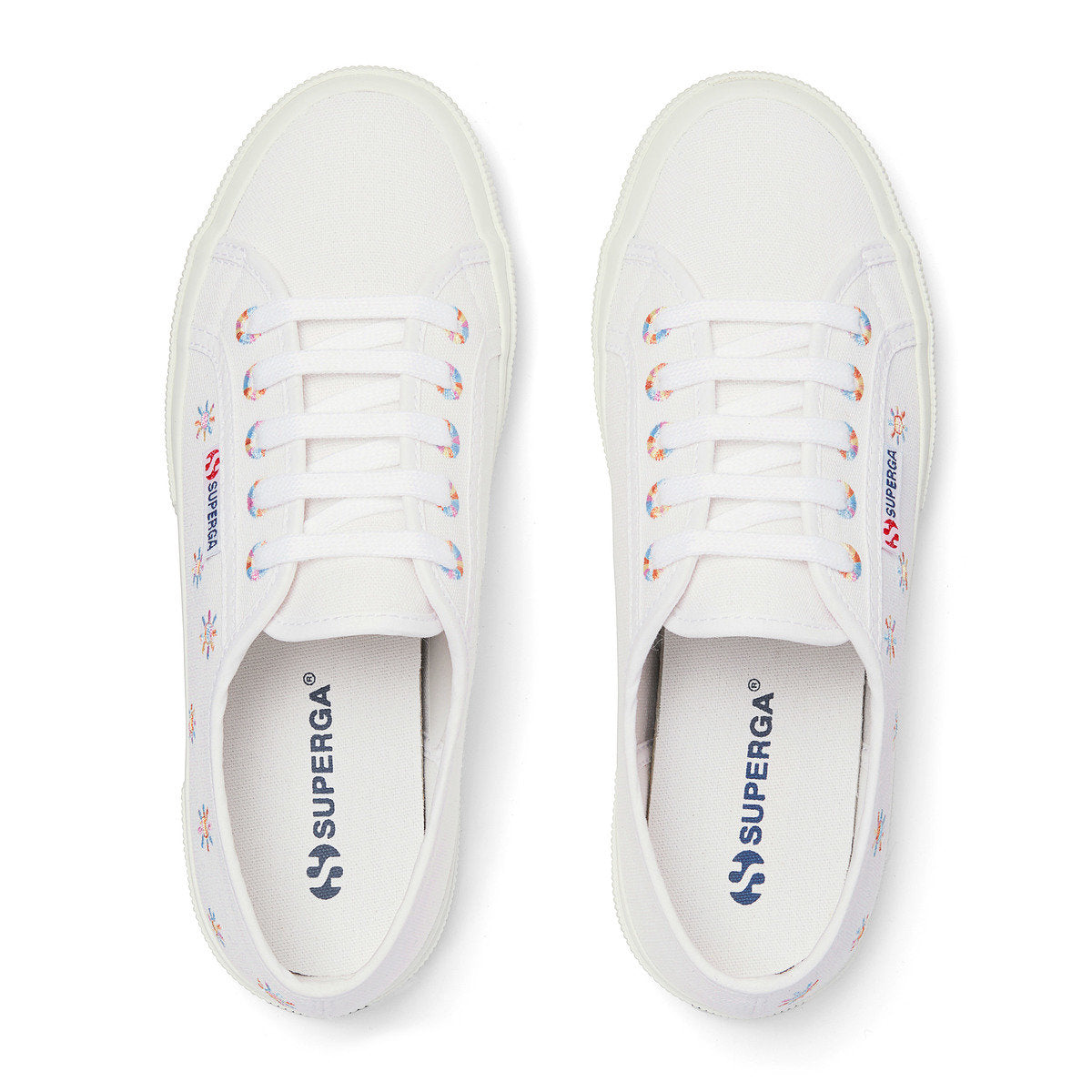 White-Multicoloured - Lifestyle - Superga Womens-Ladies 2750 Sun Embroidery Trainers