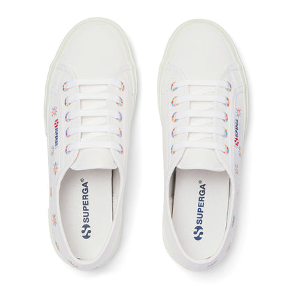 White-Multicoloured - Lifestyle - Superga Womens-Ladies 2750 Sun Embroidery Trainers