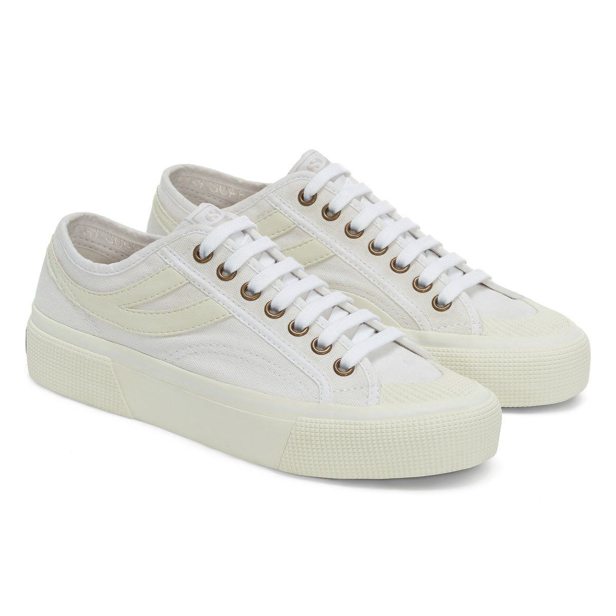 White-White Avorio - Front - Superga Mens 2750 Panatta 3.0 Trainers