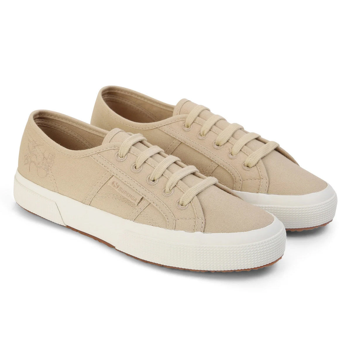 Eclipta Diospyros - Front - Superga Womens-Ladies 2750 Embroidered Natural Dyed Trainers