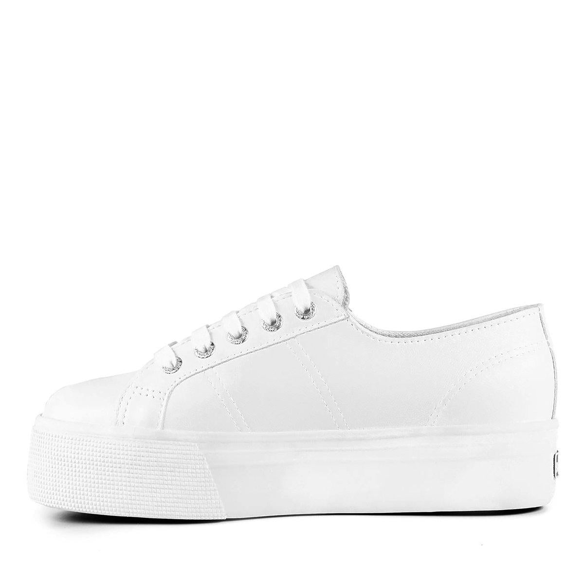 White - Front - Superga Unisex Adult 2730 Nappa Leather Trainers
