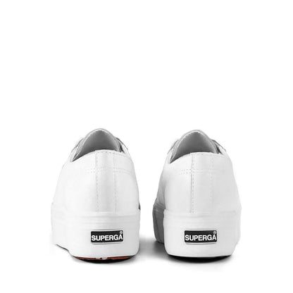 White - Side - Superga Unisex Adult 2730 Nappa Leather Trainers